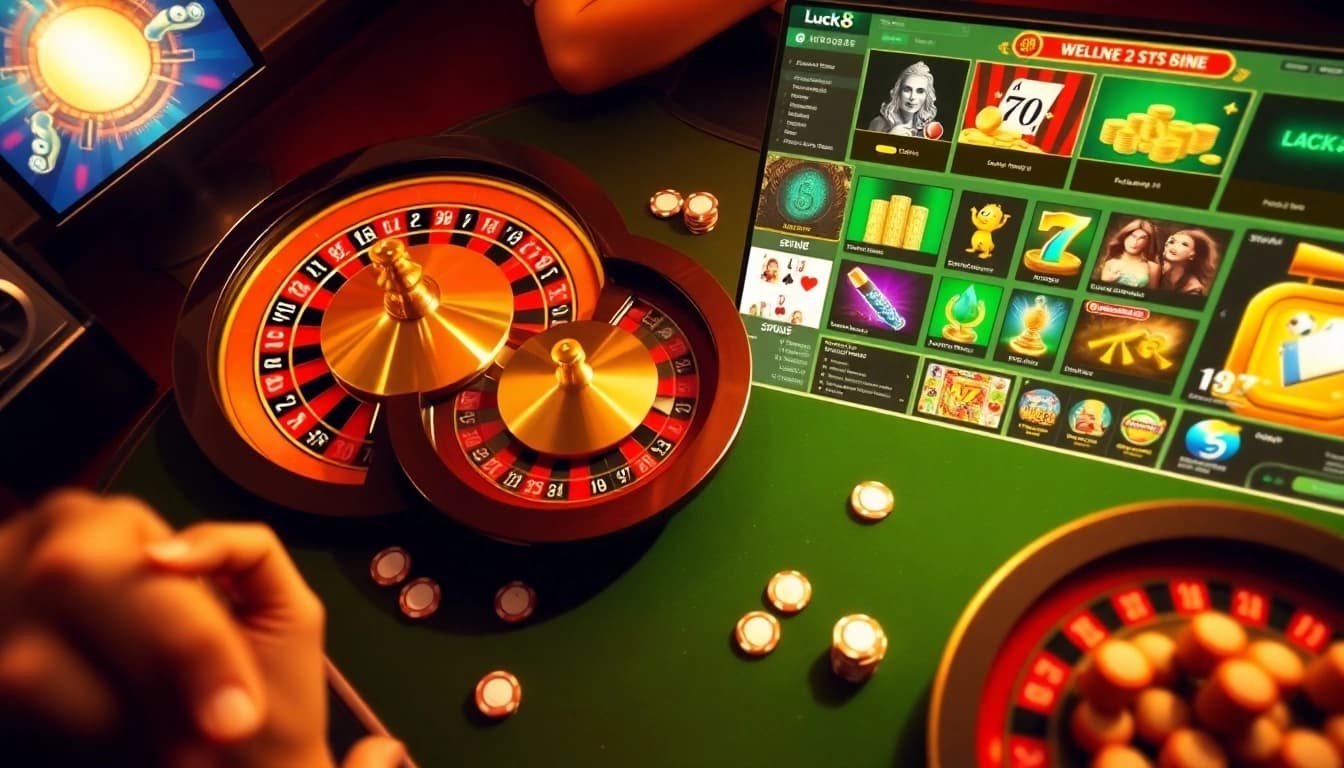 Experience the thrill of gambling with luck8 uy tín at a vibrant casino gaming table with chips and cards.