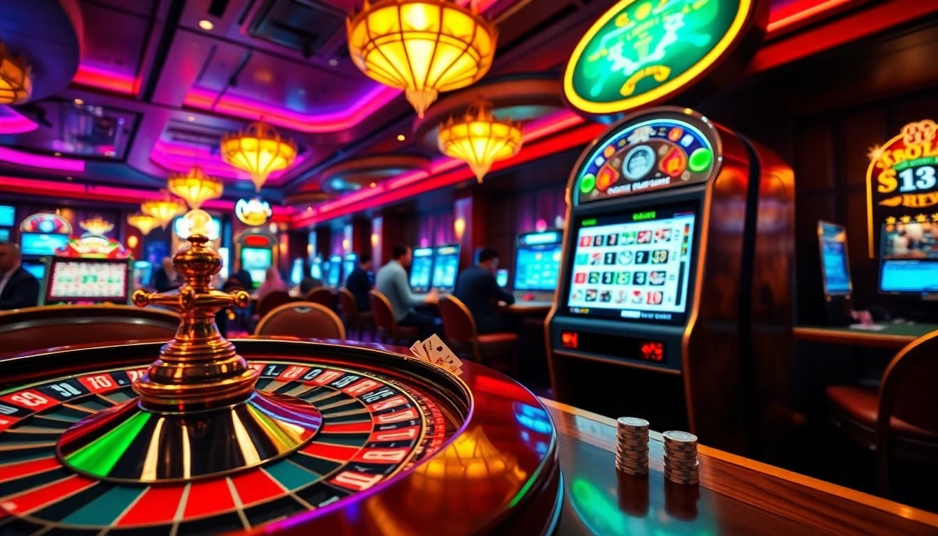 Experience the hidden wiki through a vibrant casino setting where poker chips and roulette wheels create excitement.