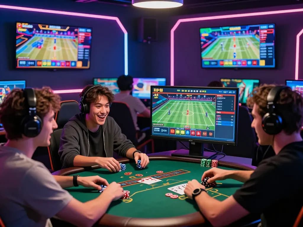 Hitclub online gaming scene with diverse players enjoying casino games, sports betting, and thrilling atmosphere.