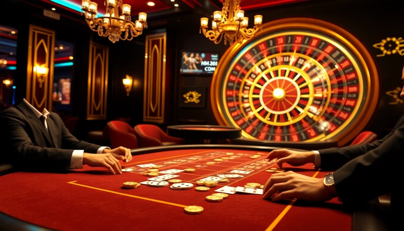 Exciting poker game at MM88.COM, capturing high-stakes action and luxurious casino ambiance.