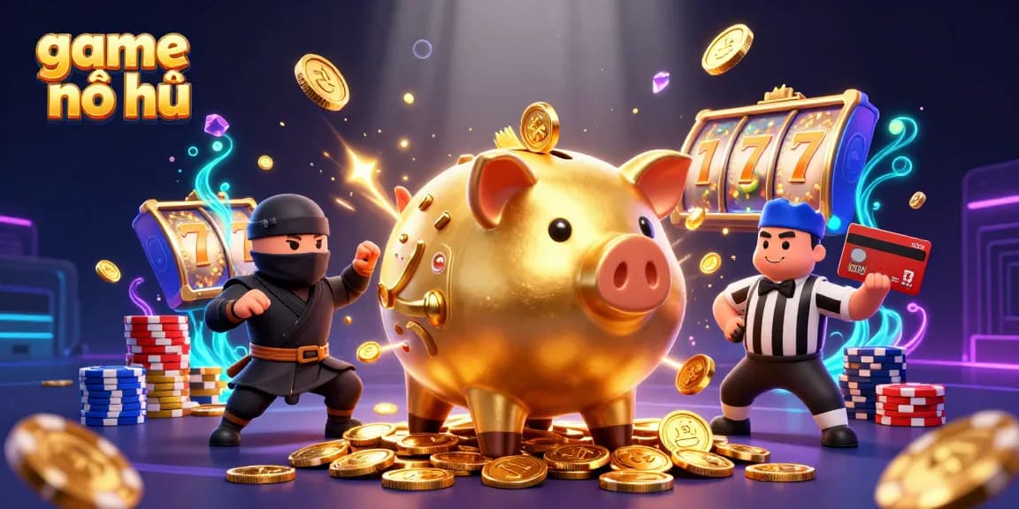 Engage with game nổ hũ as golden coins cascade around a dynamic scene showcasing animations of fortune.