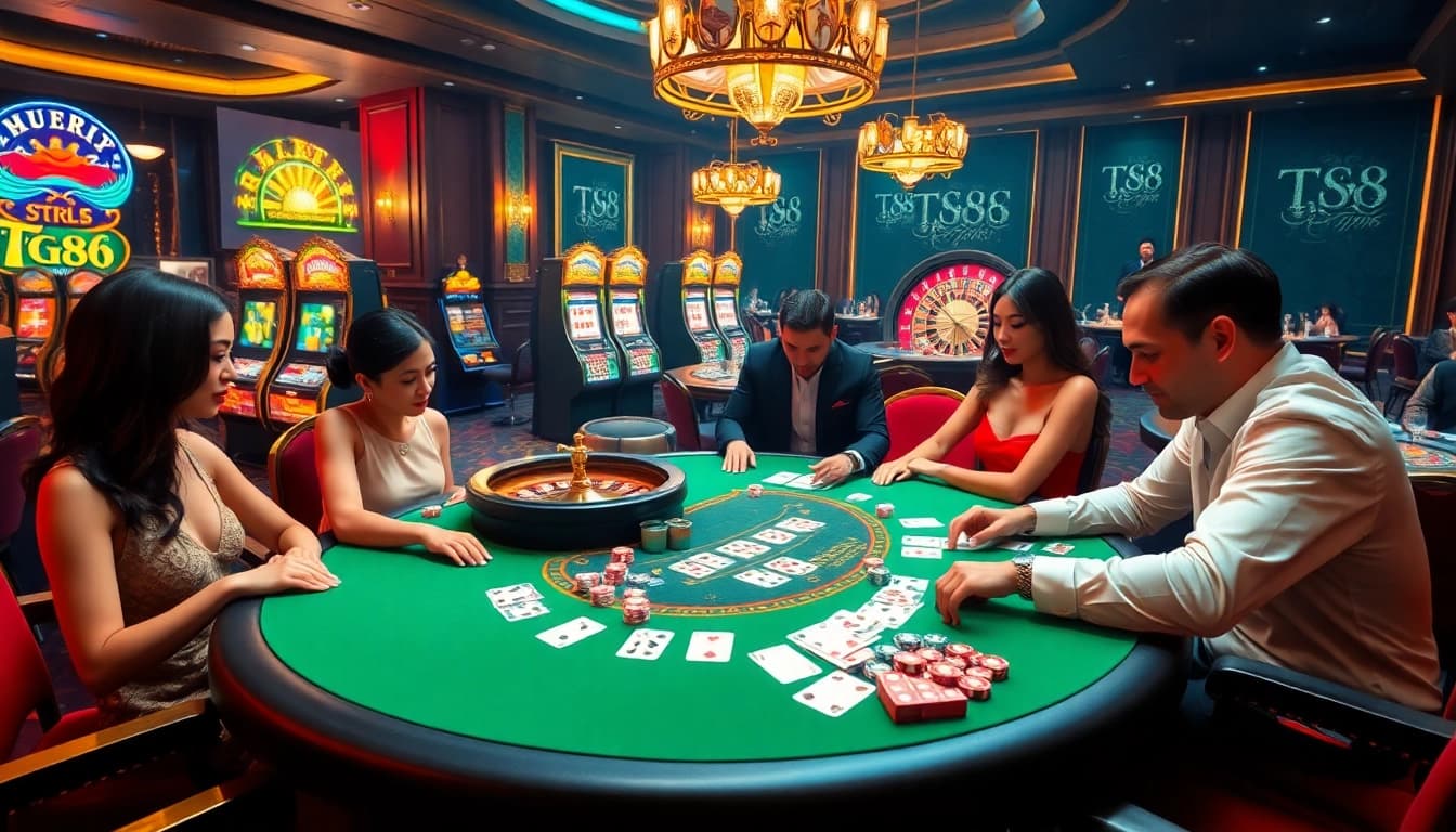 Experience thrilling poker action at TG88 with vibrant tables and elegant players.