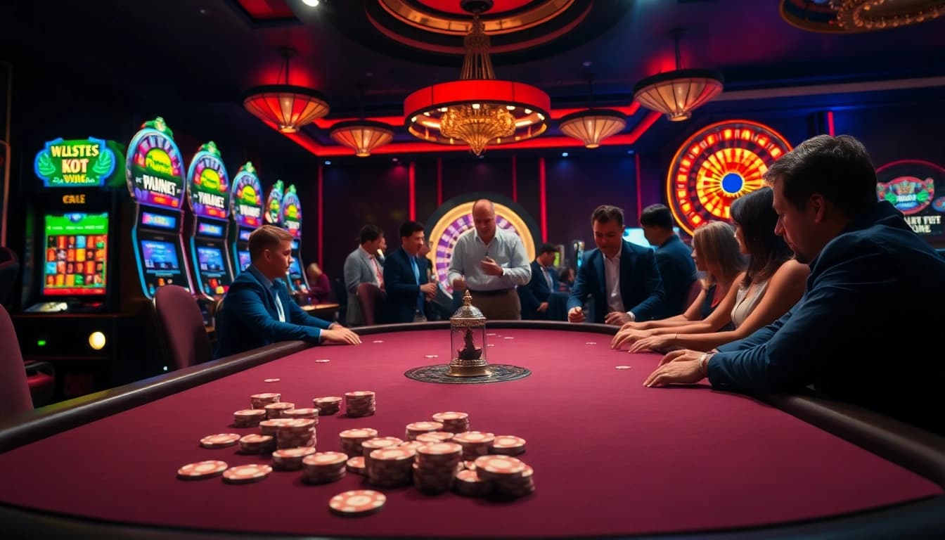 Engaging poker table scene featuring chips and excitement at https://mm88.vin/ casino.