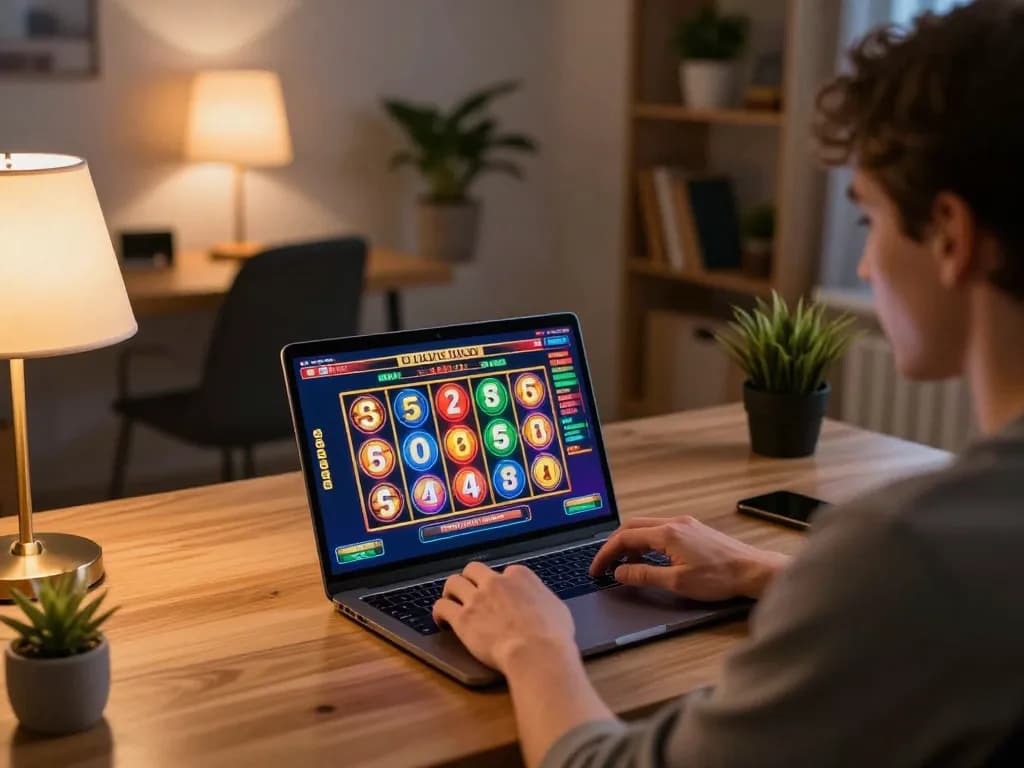 Playing exciting slot games on a laptop while enjoying a cozy home environment, itwshow is enhancing the gaming experience