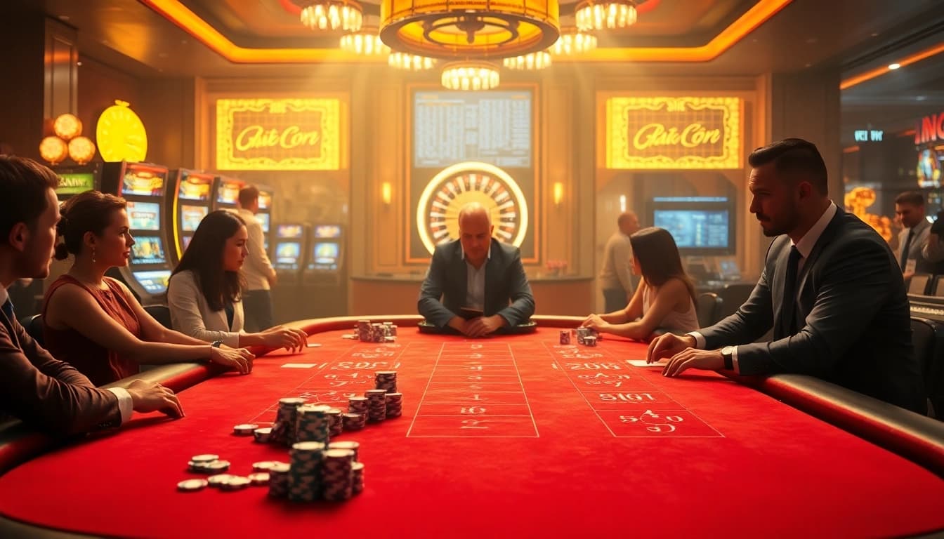 Exciting gaming table showcasing GAME BÀI 123GA with luxurious casino visuals.