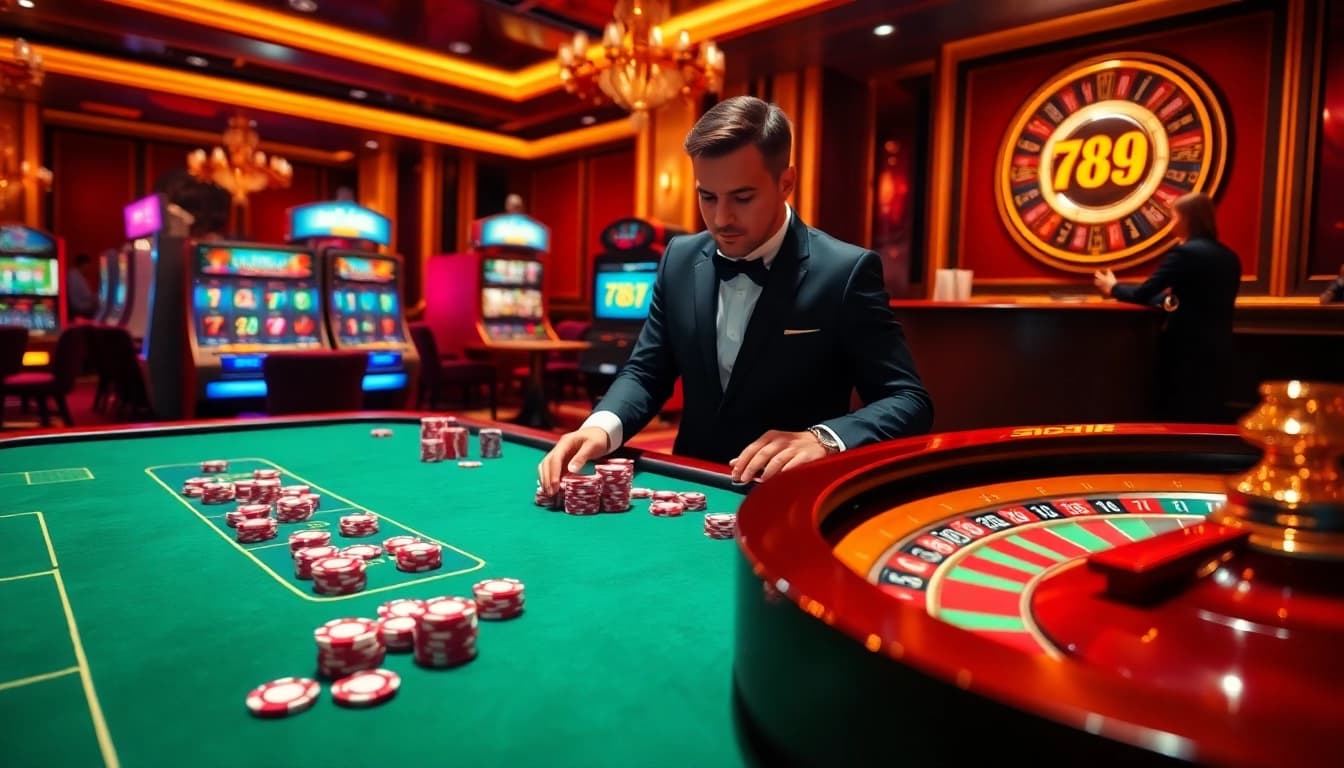 Experience thrilling gameplay at 789f with vibrant casino tables and exciting slot machines.