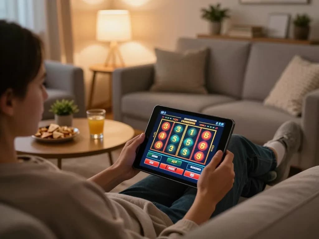 Enjoy exciting online slots at home through uu88 on a cozy evening setup.