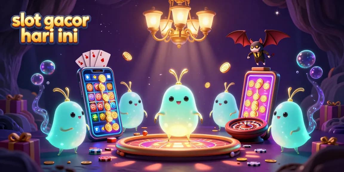 Engage with slot gacor hari ini visually with our vibrant 3D cartoon casino scene featuring exciting game elements.