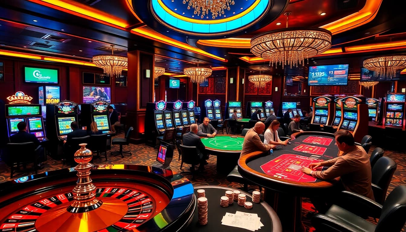 Engage with kèo nhà cái at a vibrant casino featuring poker games and roulette.