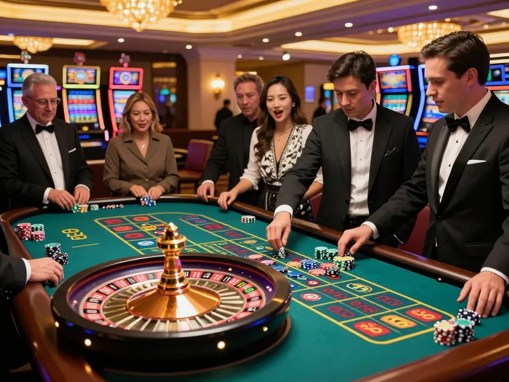 Watch players engage in thrilling roulette gameplay at MB88 casino.