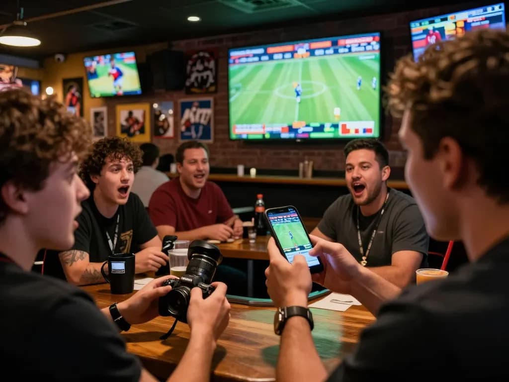 Placing a bet on keo nha cai with excitement in a lively sports betting environment.