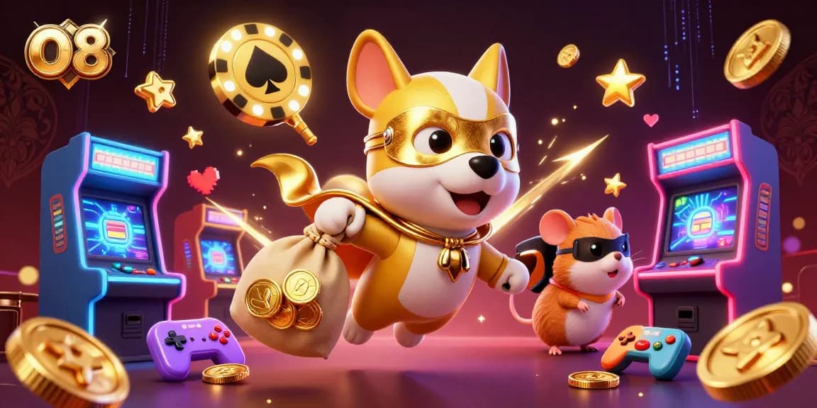 Experience thrilling gameplay with O8's dynamic cartoon superheroes in an exciting casino adventure.