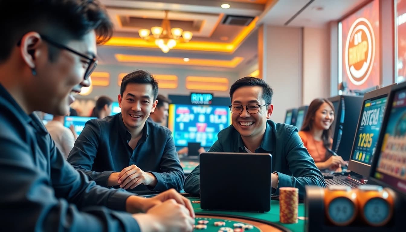 Exciting gaming scene at https://rikvipcom.io/ showcasing interactive games and vibrant players.