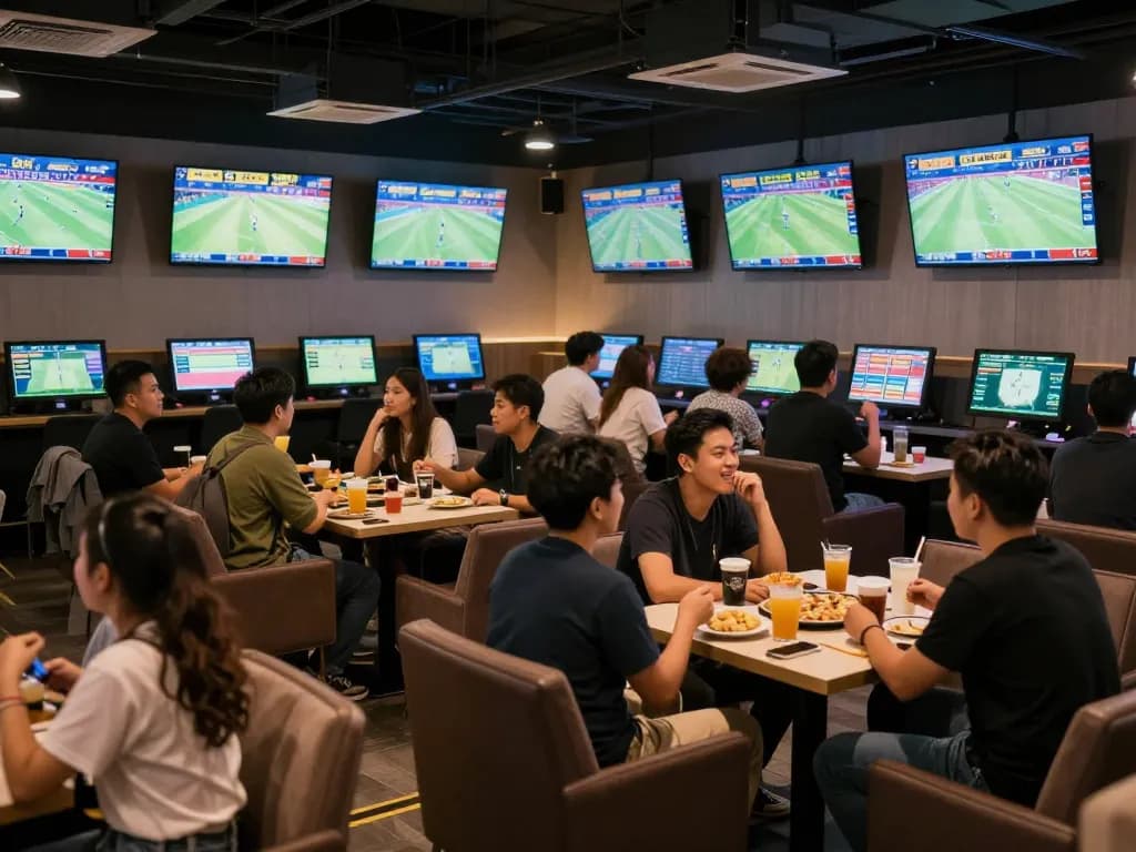 KÈO TRỰC TUYẾN updated sports betting excitement in a lively lounge