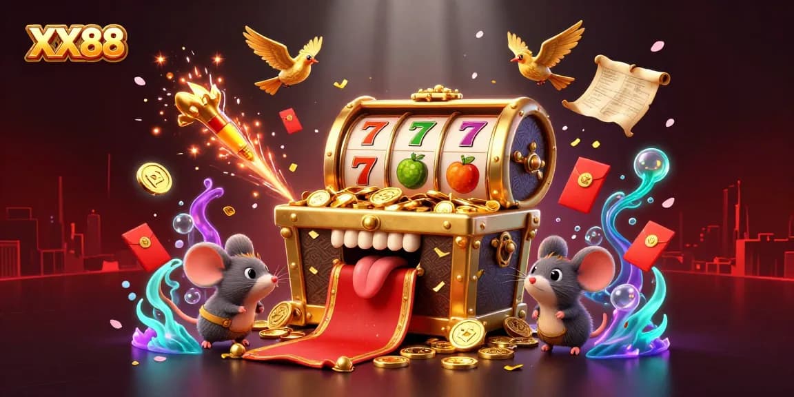 Engage in exciting adventures at XX88 with a rich 3D illustration showcasing captivating casino elements.