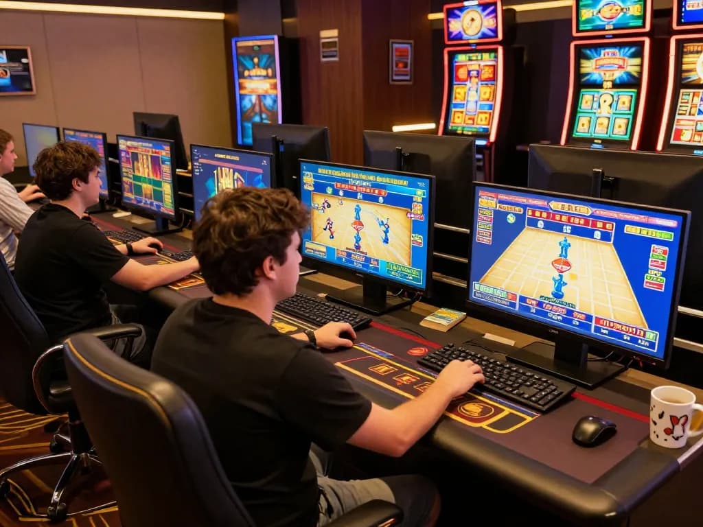 Player engaged in online casino games at home, showcasing sc88bn gaming strategy in action.