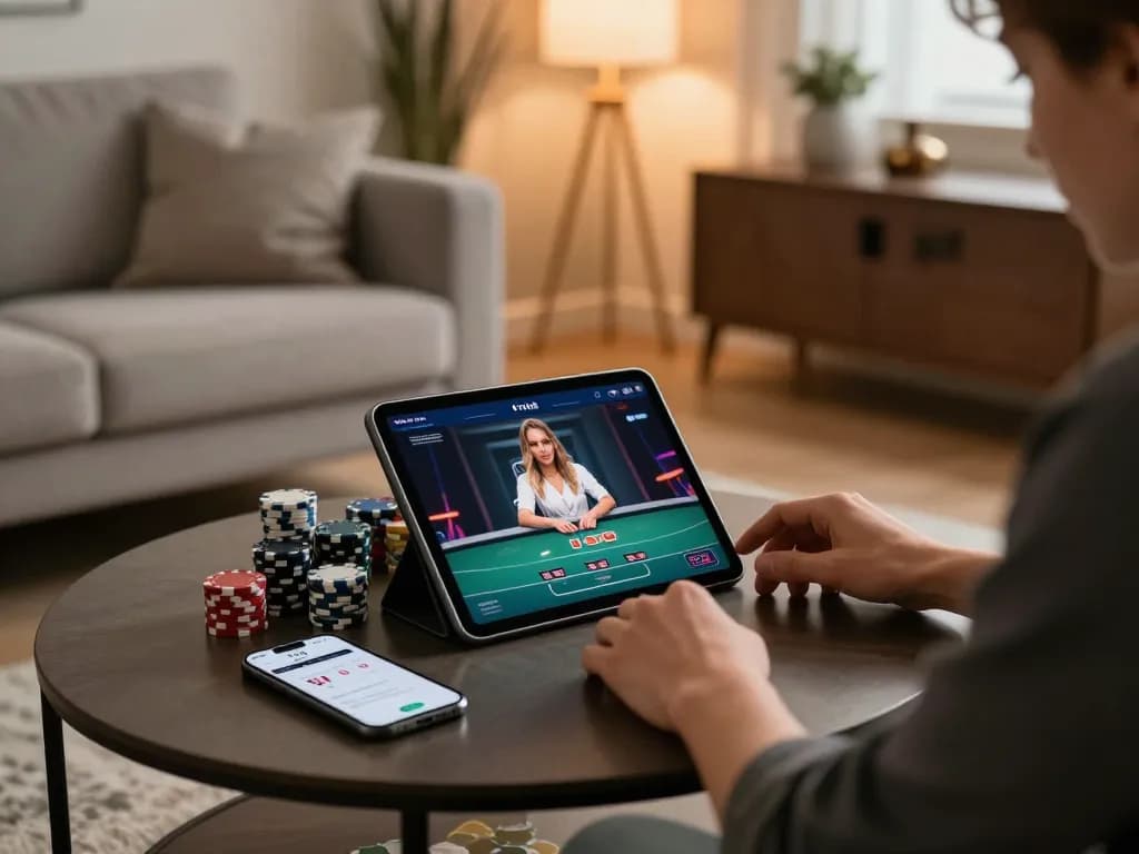 Engage in online gaming with the link f168 app displayed on a tablet during a cozy home session.