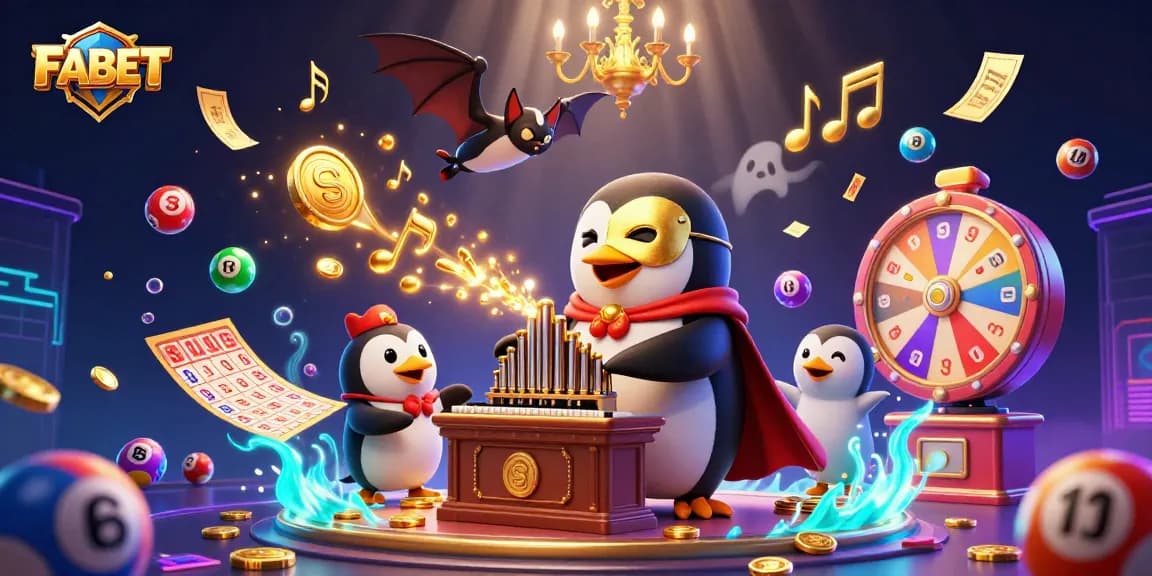 Experience winning with FABET as a penguin plays for big prizes amid colorful game elements!