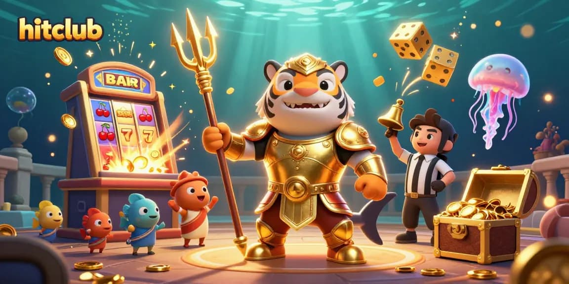 Experience hitclub's thrilling online casino atmosphere with a vibrant underwater scene of gaming action.