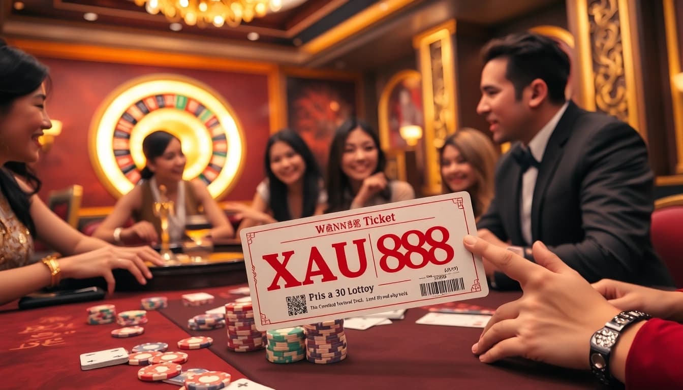 Experience the thrill of Xổ số AU88 winning moments at an elegant casino table.