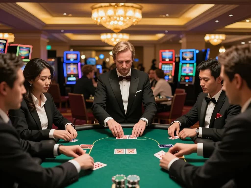 Players at top5gamebaidoithuong engaging in an exciting poker game.