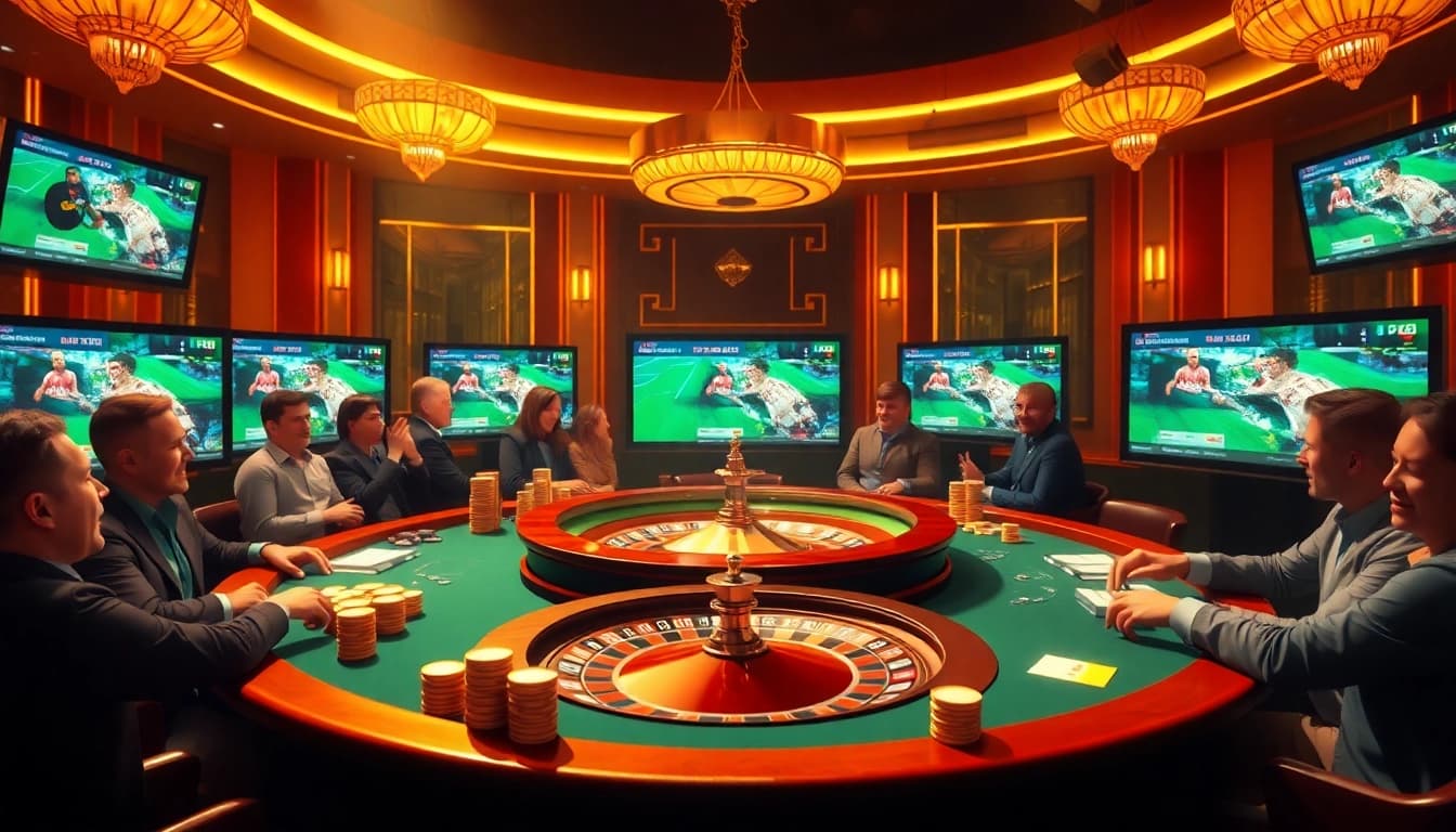 Cakhiatv users enjoying the thrill of online gambling with live football streams and vibrant casino visuals.