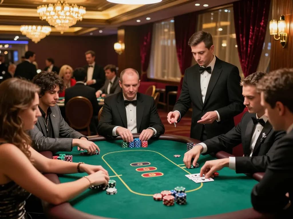 Experience strategic gameplay at 789win's high-stakes poker tables in a luxurious casino.