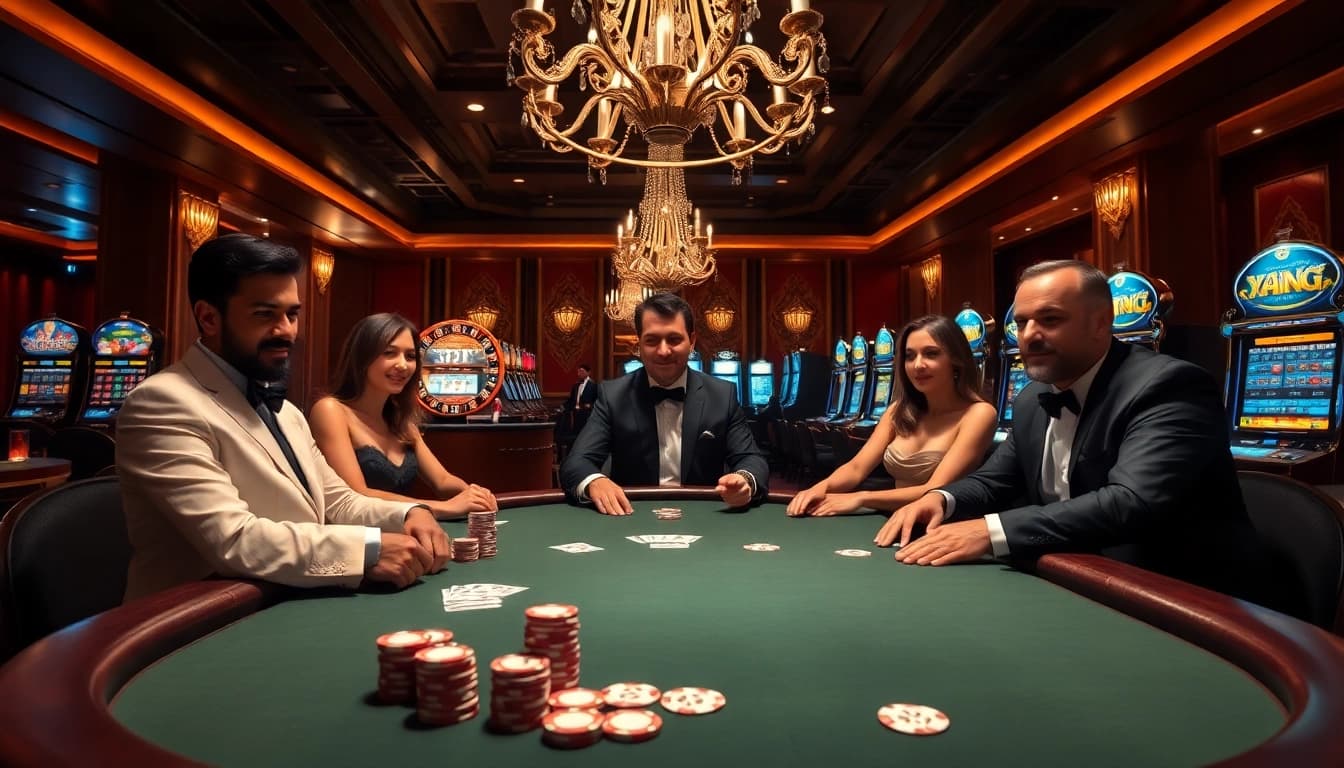 Experience the thrill of 79KING with poker chips and cards on an upscale casino table.