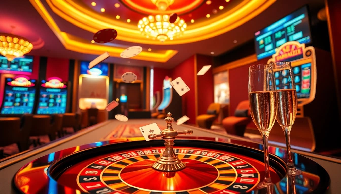 Players enjoying exhilarating games at 789BET casino, showcasing excitement and luxury.