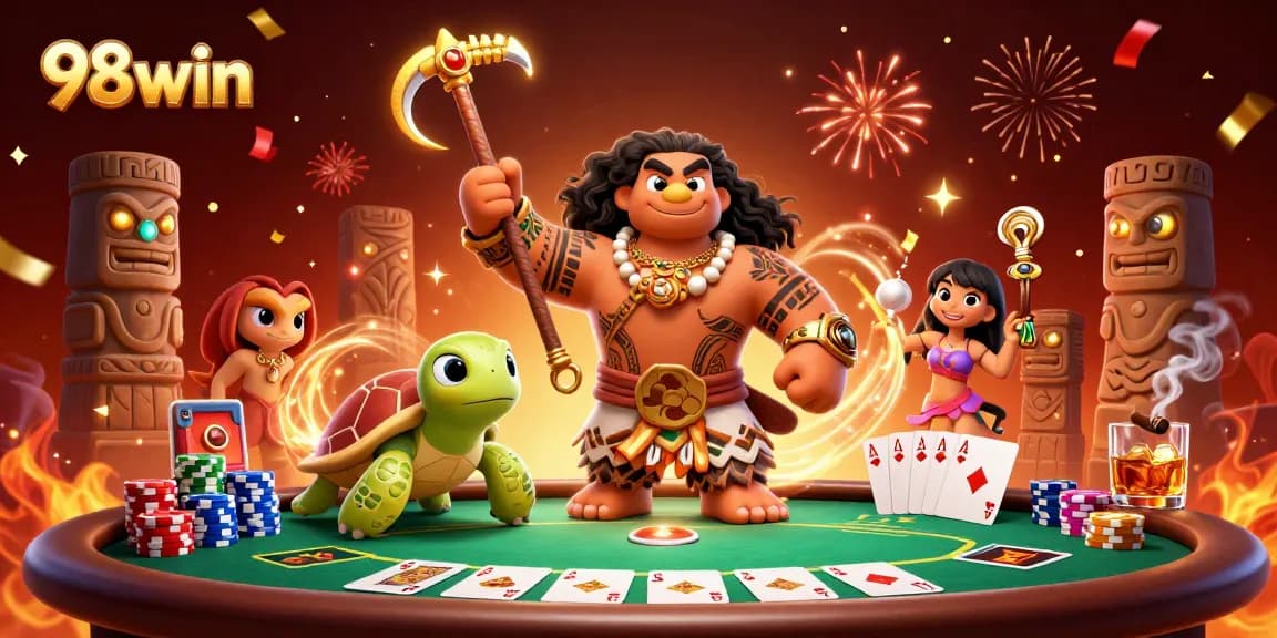Catch thrilling poker action at 98win with vibrant characters and dynamic gameplay elements.