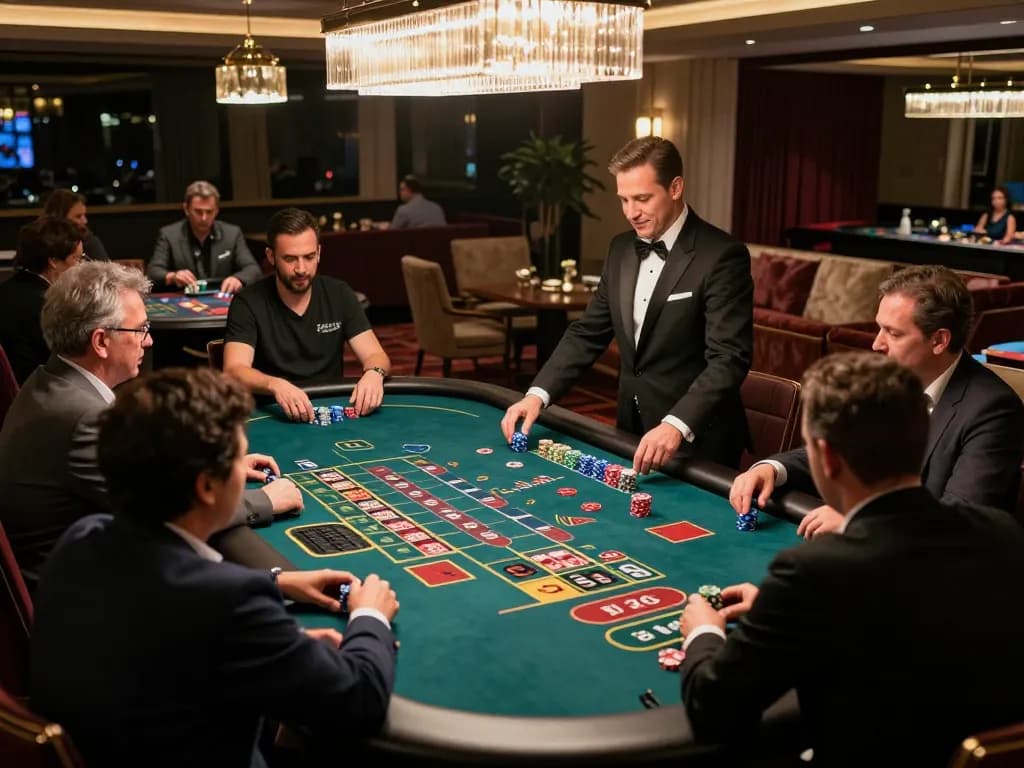 Players engaging in intense gameplay at tg887 live casino, showcasing luxury roulette tables and professional dealers.