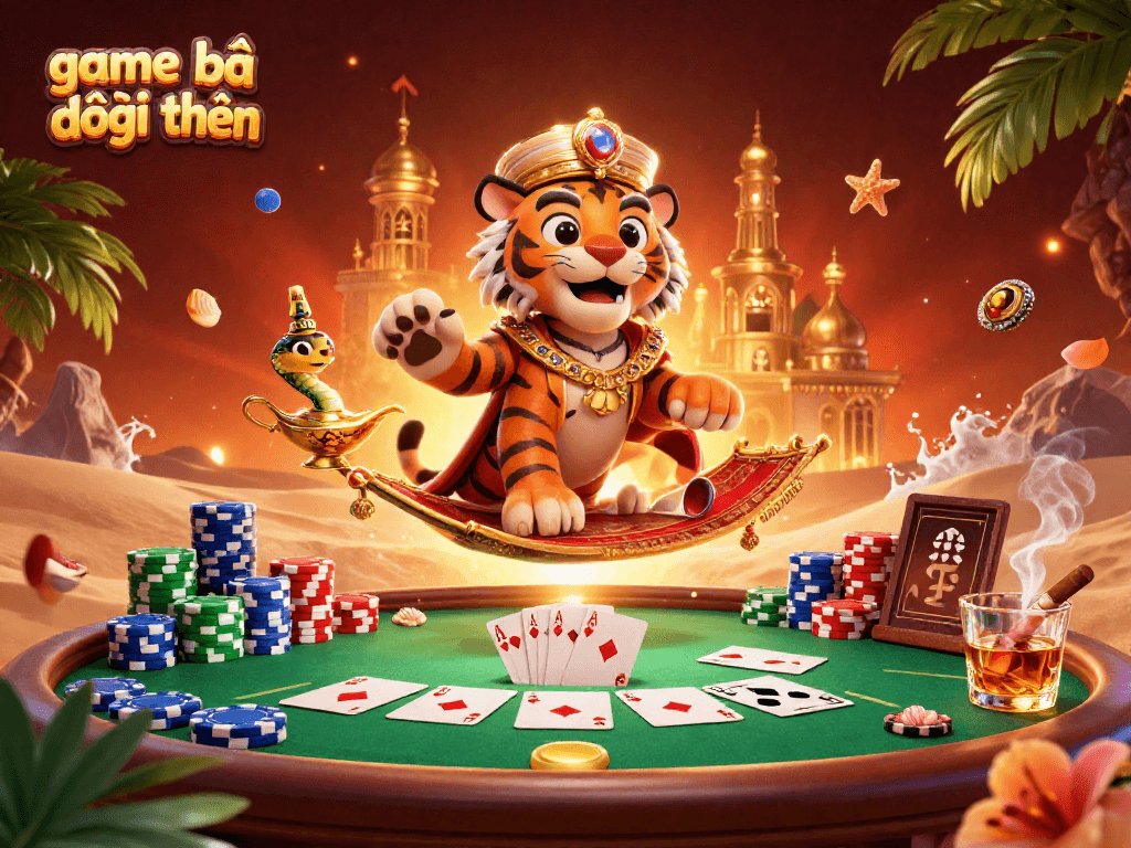 Experience thrilling action with game bài đổi thưởng featuring a tiger sultan amidst vibrant casino elements.