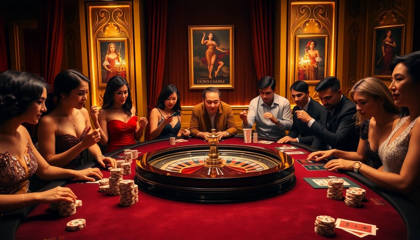 Experience thrilling gambling action at link 8XX's upscale casino tables filled with excitement and luxury.
