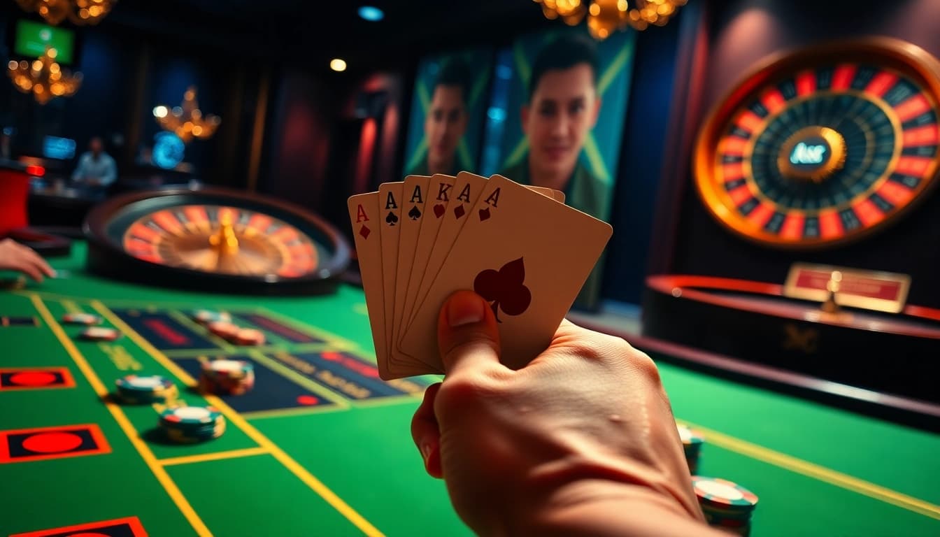 Baccarat gameplay highlighting winning hands in an elegant setting at XX88 casino.