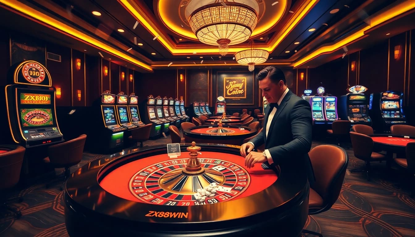 Experience the excitement of casino action with ZX88 WIN as players enjoy luxurious table games.
