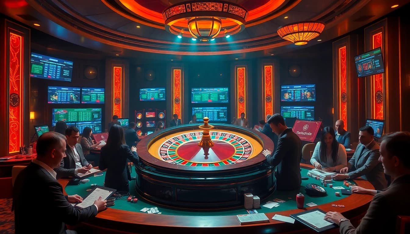 Engaging players at a luxurious casino as they explore hidden wiki dark web gambling options.