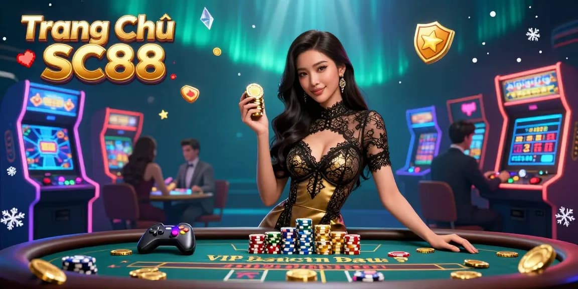 Experience thrilling gameplay at Trang Chủ SC88 with vibrant casino elements and a glamorous atmosphere.