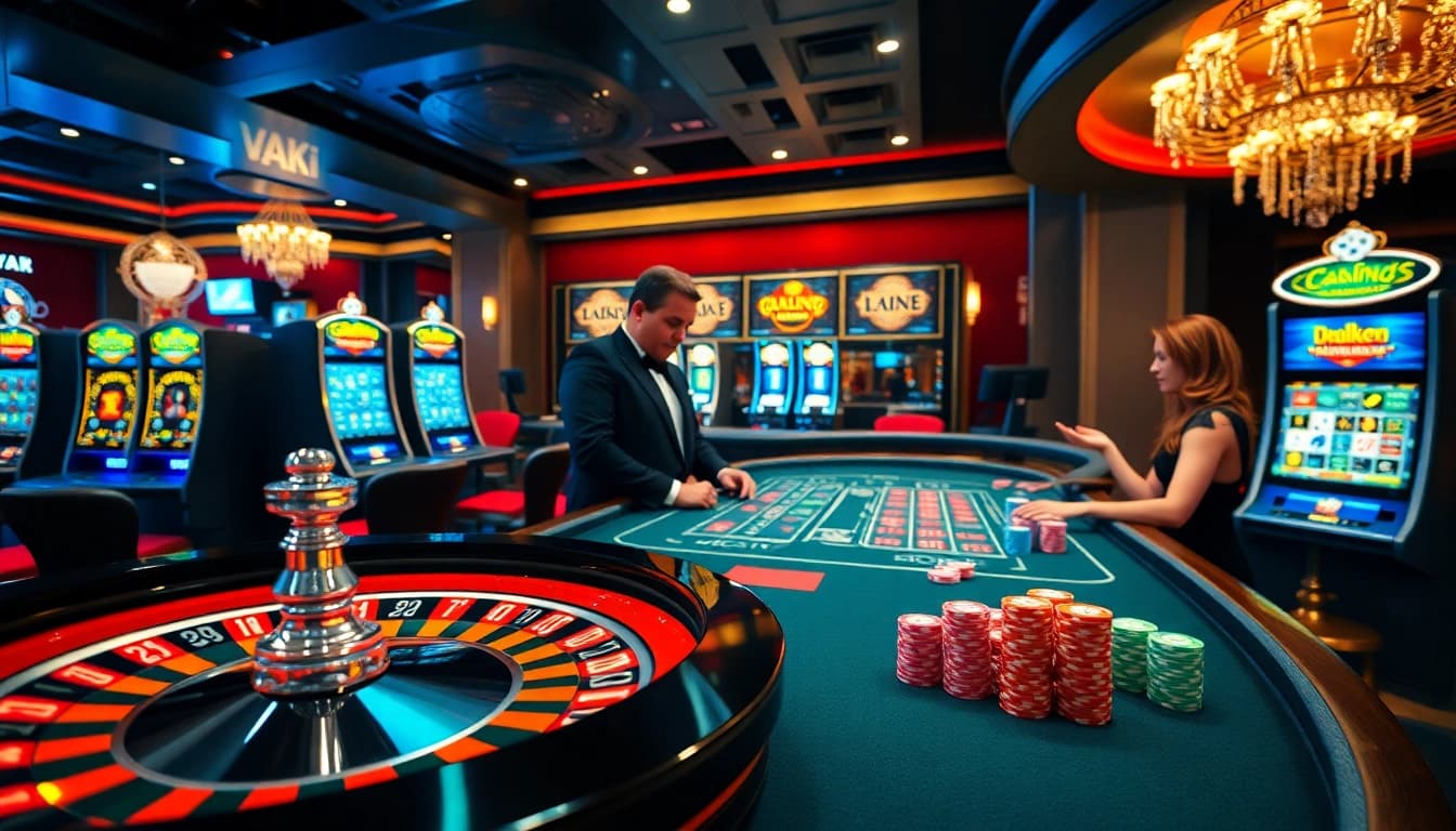 Players enjoying an immersive experience at https://lc88comm.com/ with roulette and blackjack tables in a luxurious casino setting.