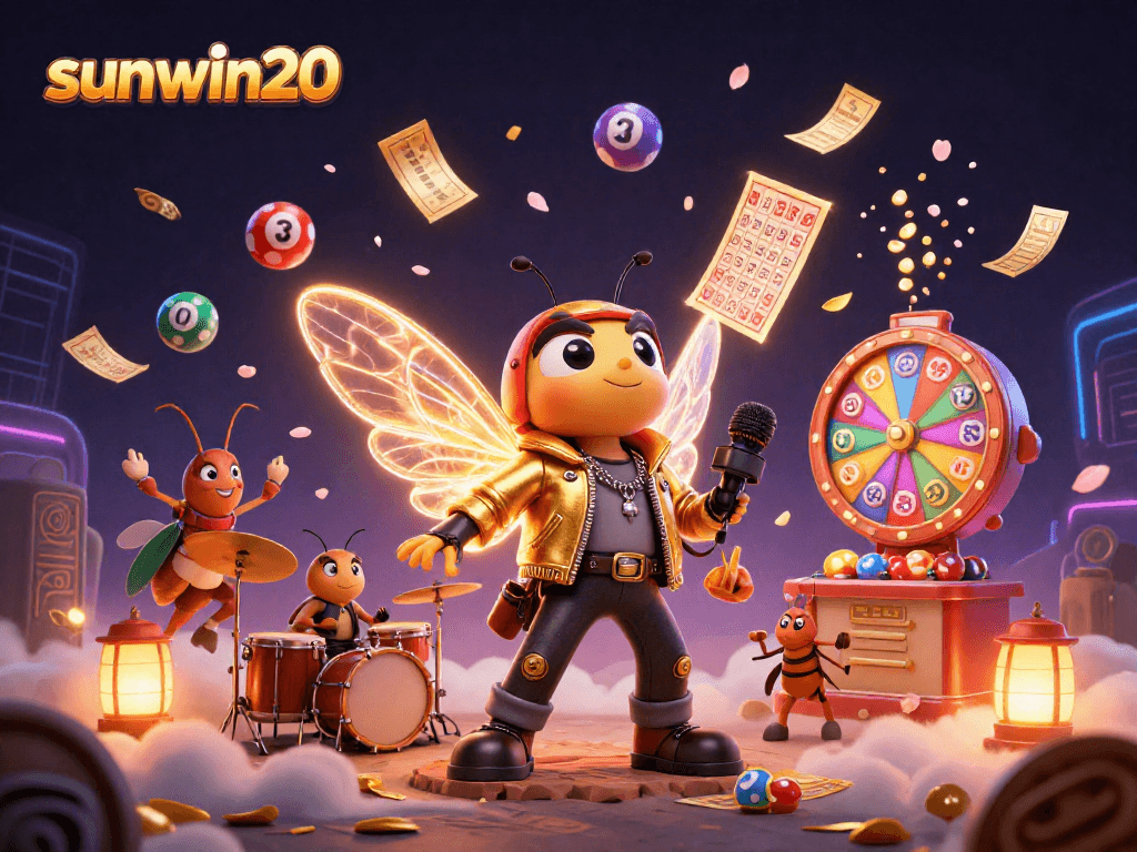Engage with sunwin20 in a vibrant 3D digital casino adventure filled with lottery balls and excitement.
