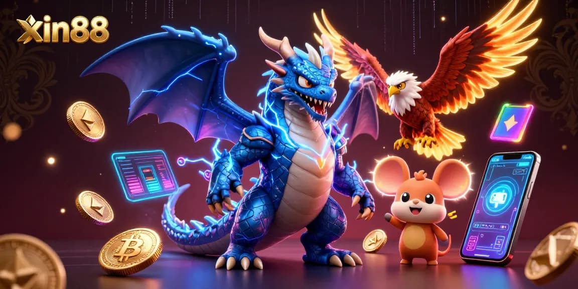 Experience thrilling play at xin88 with vibrant 3D casino characters and dynamic gambling elements.