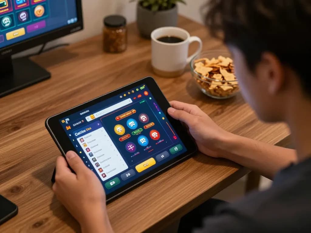 Berinteraksi dengan antarmuka link gacor selama sesi permainan online, menampilkan permainan strategis.