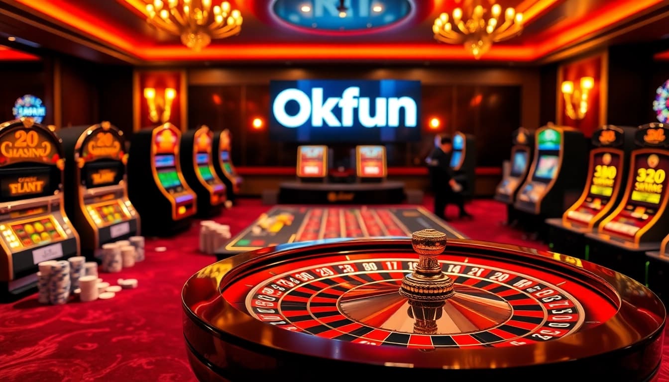 Experience the excitement of gambling on the Okfun platform with engaging casino visuals.