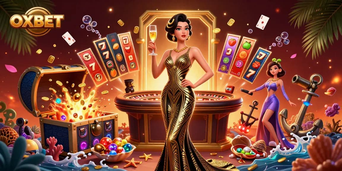 Experience OXBET's online casino games with a glamorous twist, featuring slots and elegant gameplay.
