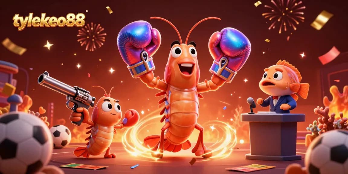 Engage in thrilling sports betting with tylekeo88, showcasing animated marine characters and vibrant casino elements.