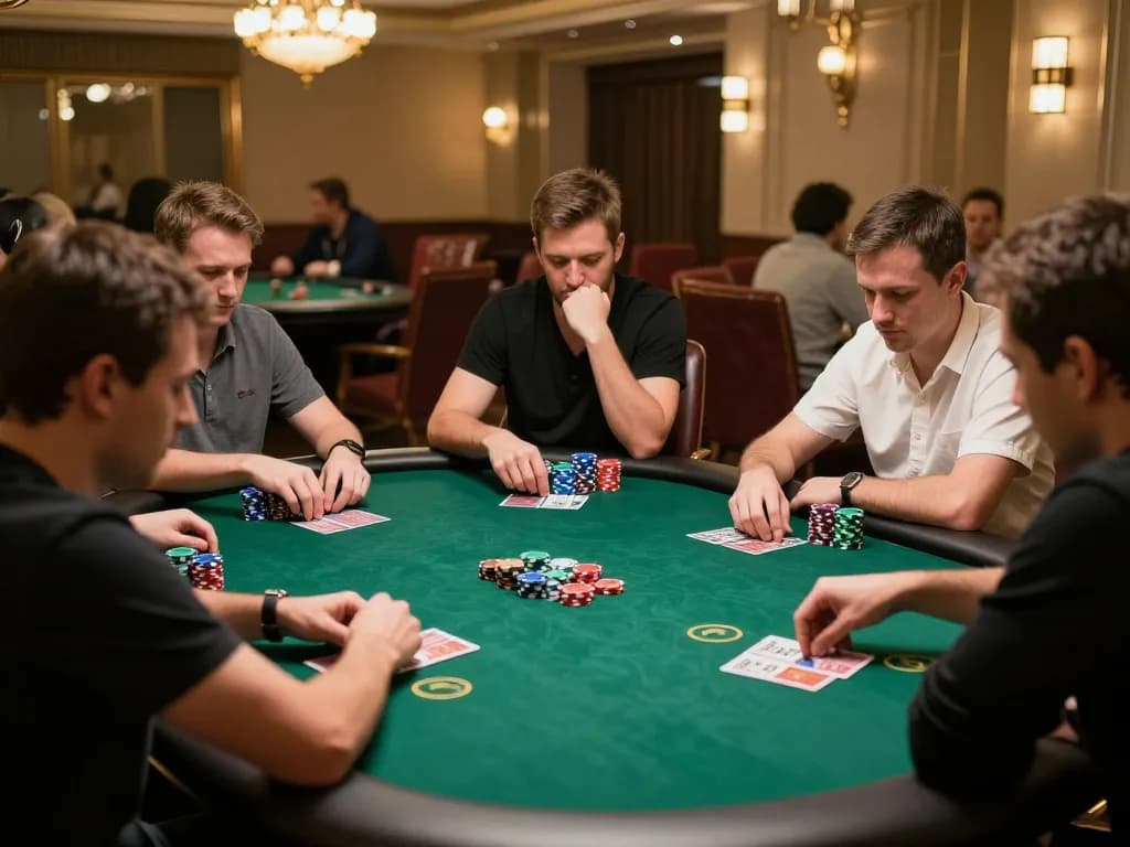Players engaging in a thrilling nagapoker game with colorful chips and intense focus.