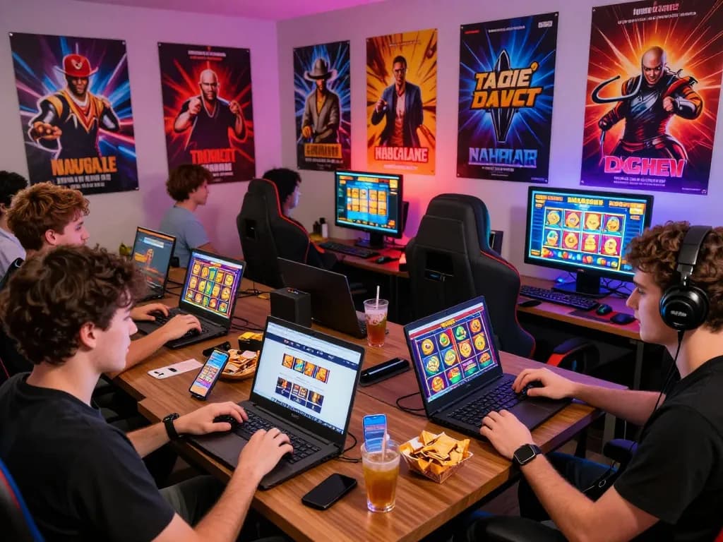 Players enjoying online gaming at TG88 casino platform in a vibrant setting.