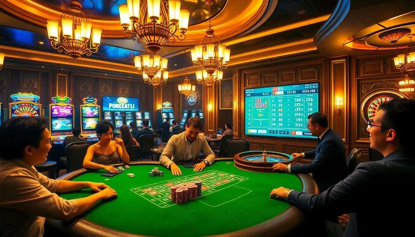 Experience the thrill of betting at https://luongsontv5.com/ with an engaging casino scene filled with excitement.