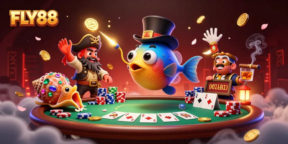 Experience FLY88's exciting gaming action featuring glowing coins drawn by a deep-sea anglerfish!
