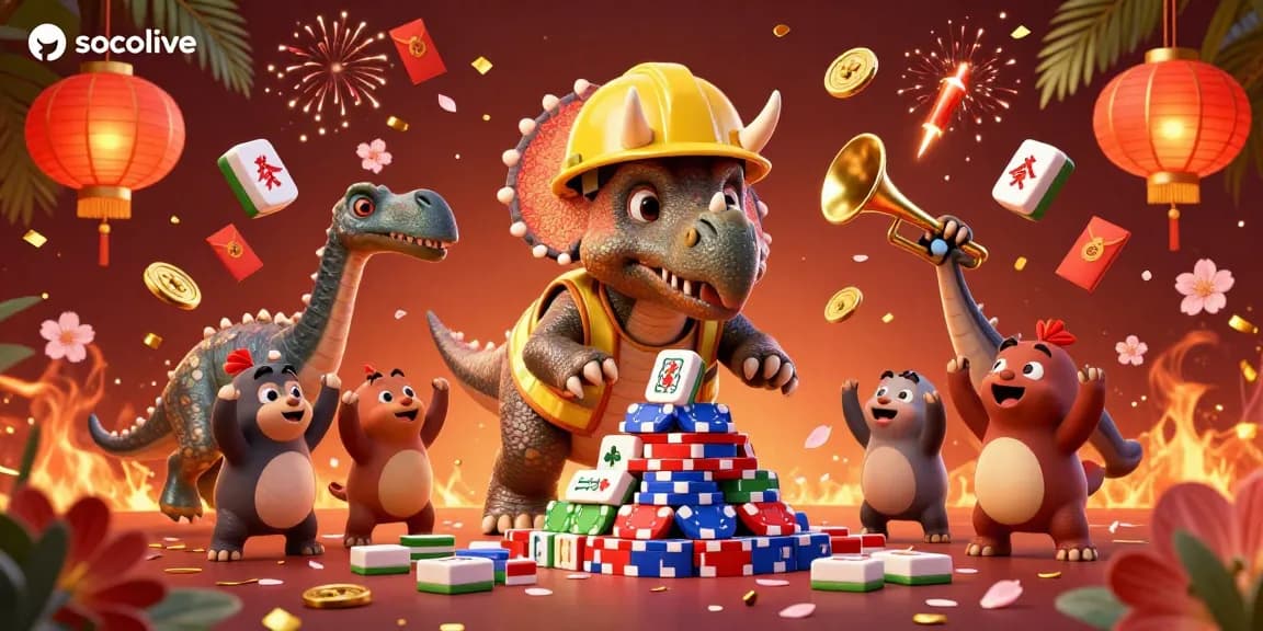 Socolive showcases a vibrant casino scene with dynamic elements celebrating a winning atmosphere.