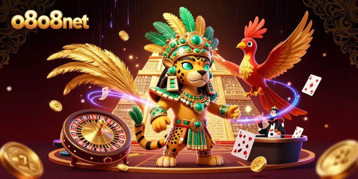 Engage with thrilling experiences at o8o8net's vibrant online casino featuring lively 3D elements.